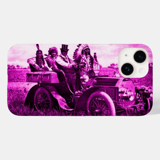 モーターカーピンクを運転するアパッチとジェロニモ Case-Mate iPhoneケース (裏面 (横))