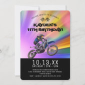 モータークロスダートトラックカラフル誕生日パーティー 招待状 (正面)