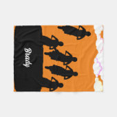 モータークロスレーサーのシルエットフリースブランケット フリースブランケット (正面(横))