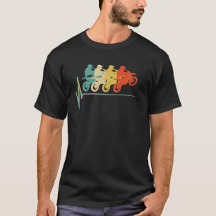 モータークロスヴィンテージハートビートバイクもしくは自転車に乗る人 Tシャツ