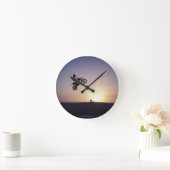 モーターサイクリスト ラウンド壁時計 (ホーム)