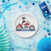 モーターサイクリング犬 ペーパープレート (パーティー)