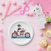 モーターサイクリング犬 ペーパープレート (パーティー)