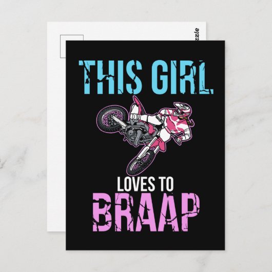 モーターサイクルガールズダートバイク女性元十字軍 ポストカード (正面/裏面)