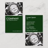 モーターサイクルスピードメーター – ダークグリーン 名刺 (正面/裏面)