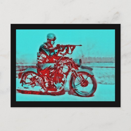 モーターサイクルソルジャー第二次世界大戦 ポストカード (正面)