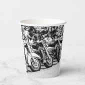 モーターサイクルバイクバイクもしくは自転車に乗る人ライドライダー 紙コップ (裏面)