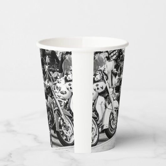 モーターサイクルバイクバイクもしくは自転車に乗る人ライドライダー 紙コップ (左)