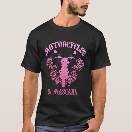 モーターサイクルマスカラバイクもしくは自転車に乗る人K Tシャツ (正面)