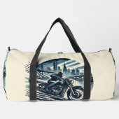 モーターサイクルモータークロスバイクもしくは自転車に乗る人ラージ ダッフルバッグ (正面)