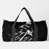 モーターサイクルモータークロスバイクもしくは自転車に乗る人ラージ ダッフルバッグ (正面)