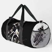 モーターサイクルモータークロスバイクもしくは自転車に乗る人ラージ ダッフルバッグ (右コーナー)
