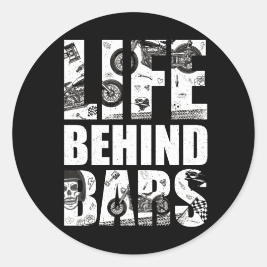 モーターサイクルライフ後ろバーシャツモーターサイクル恋人 ラウンドシール (正面)