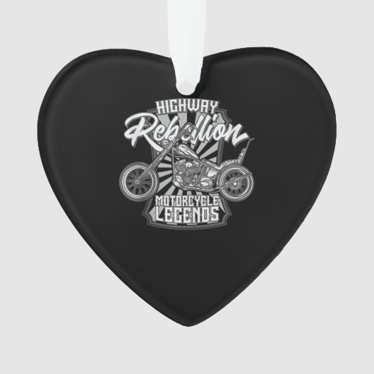 モーターサイクルレジェンドオンザハイウェイアートギフト オーナメント (正面)