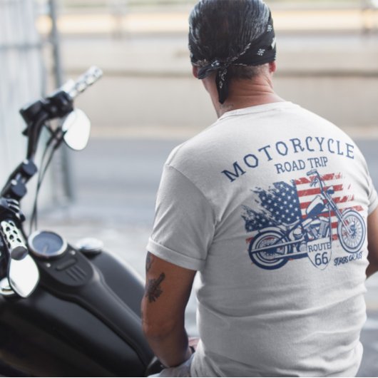 モーターサイクルロードトリップルート66スタージスまたはバスト Tシャツ