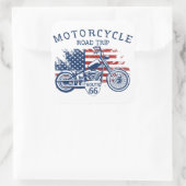 モーターサイクルロードトリップルート66 USAフラグ スクエアシール (バッグ)