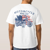 モーターサイクルロードトリップルート66 USAフラグTシャツ Tシャツ (裏面)