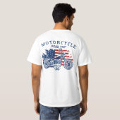 モーターサイクルロードトリップルート66 USAフラグTシャツ Tシャツ (裏面フル)