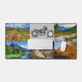 モーターサイクルロードトリップ6フォト簡単アップロードバケーション デスクマット (キーボード&マウス)