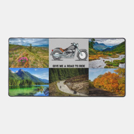 モーターサイクルロードトリップ6フォト簡単アップロードバケーション デスクマット