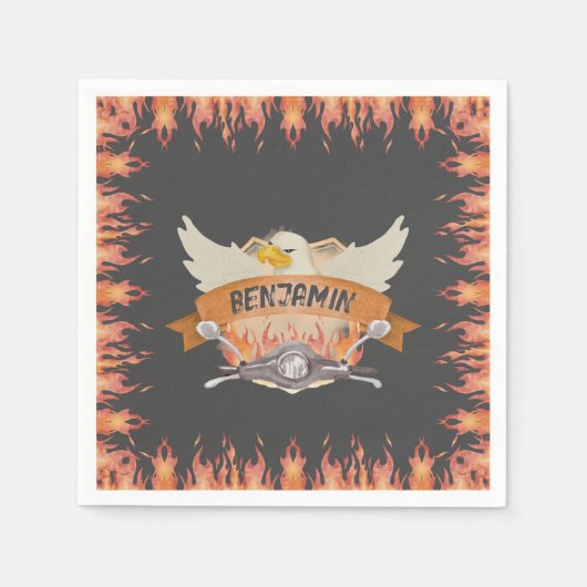 モーターサイクル スタンダードカクテルナプキン (正面)