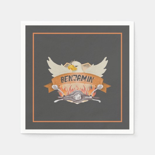 モーターサイクル スタンダードカクテルナプキン (正面)