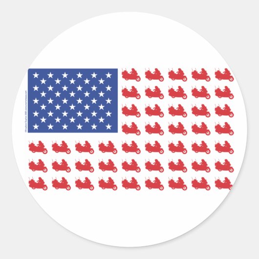 モーターサイクル・フラッグ・ウィング ラウンドシール (正面)