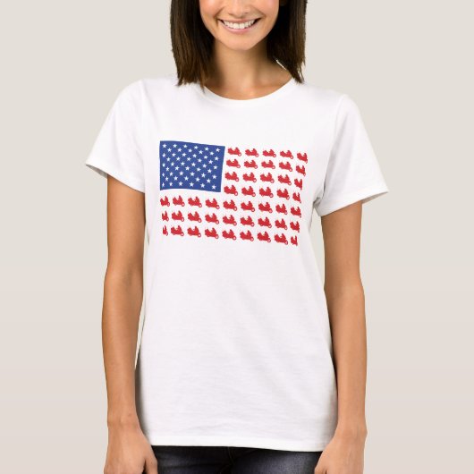 モーターサイクル・フラッグ・ウィング Tシャツ (正面)