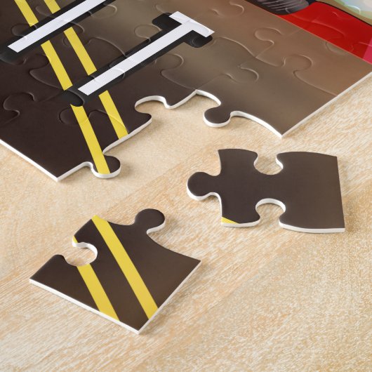 モーターシティデトロイトミシガン旅行ポスター。 ジグソーパズル (側面)