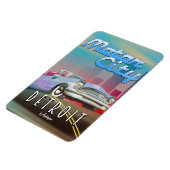 モーターシティデトロイトミシガン旅行ポスター。 マグネット (左側)