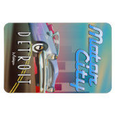 モーターシティデトロイトミシガン旅行ポスター。 マグネット (横)