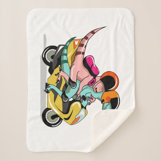 モータースクーターに乗って2人の漫画のラプター。 シェルパブランケット (正面)