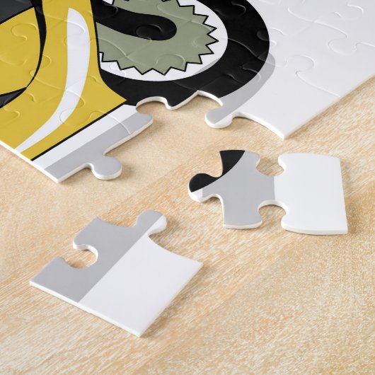 モータースクーターに乗って2人の漫画のラプター。 ジグソーパズル (側面)