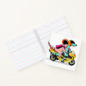 モータースクーターに乗って2人の漫画のラプター。 ノートブック (内部)