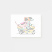 モータースクーターに乗って2人の漫画のラプター。 ポストイット (正面)