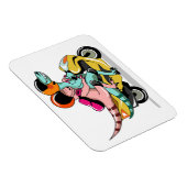 モータースクーターに乗って2人の漫画のラプター。 マグネット (右側)