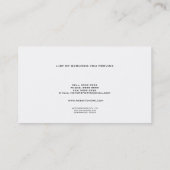 モータースポーツのカーレースのチームマネージャーの名刺 名刺 (裏面)