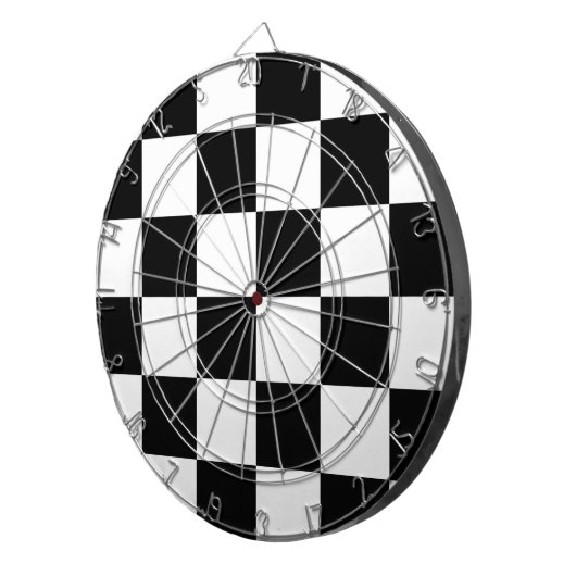 モータースポーツのChequeredチェック模様の旗 ダーツボード (正面右)