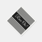 モータースポーツデザイナー白黒チェック スタンダードカクテルナプキン (角)