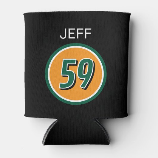 モータースポーツレースカー番号のロパーソナライズされたゴ 缶クーラー (正面)