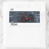 モータースポーツレーベルシール 長方形シール (バッグ)