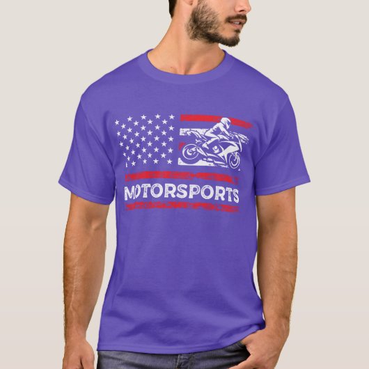 モータースポーツ アメリカ国旗 レース スポーツ 少年 Tシャツ (正面)