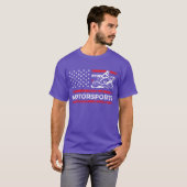 モータースポーツ アメリカ国旗 レース スポーツ 少年 Tシャツ (正面フル)