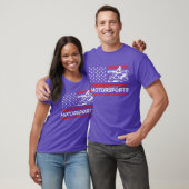 モータースポーツ アメリカ国旗 レース スポーツ 少年 Tシャツ (ユニセックス)