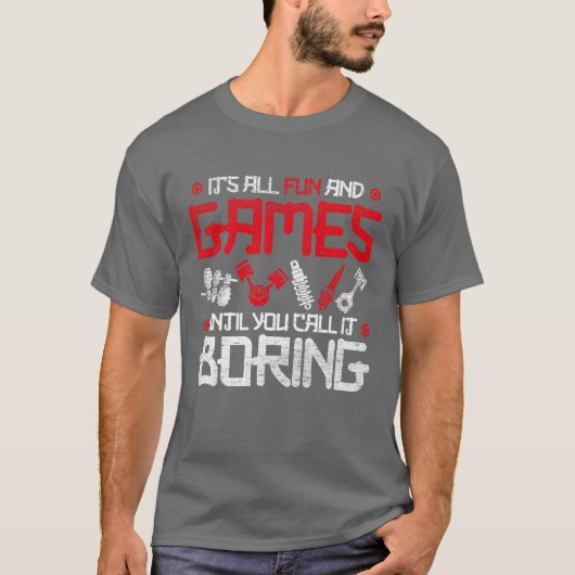 モータースポーツ カーニング ジョーク Tシャツ (正面)