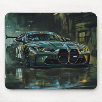 モータースポーツGTレーシングカーマウスパッド - ダークグリーン マウスパッド