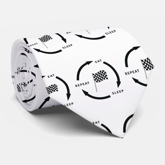 モータースポ食べートスリープリピートスポーツファンことわざ ネクタイ (ロール)