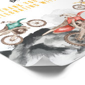 モーターダートバイクシャワーパーティーの好意サイン ポスター (角)