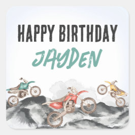 モーターダートバイクファーストワンバースデーパーティー スクエアシール