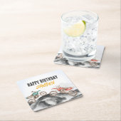 モーターダートバイクファーストワンバースデーパーティー スクエアペーパーコースター (インサイチュ)